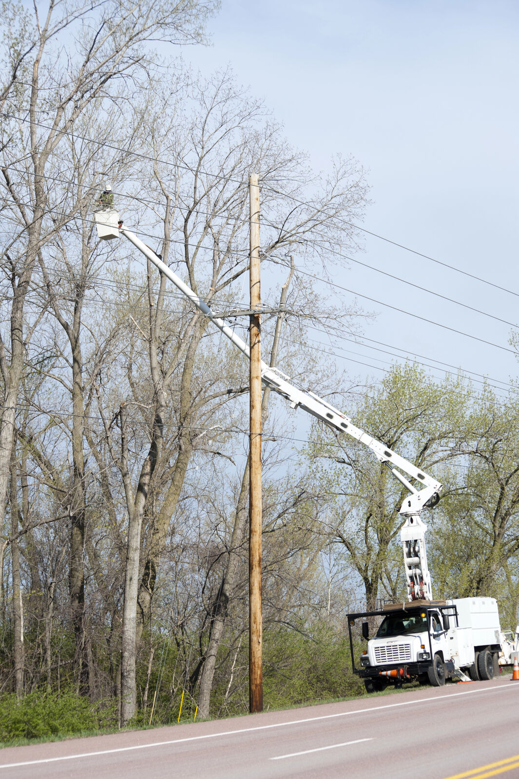 Arbor Services bucket truck on job site